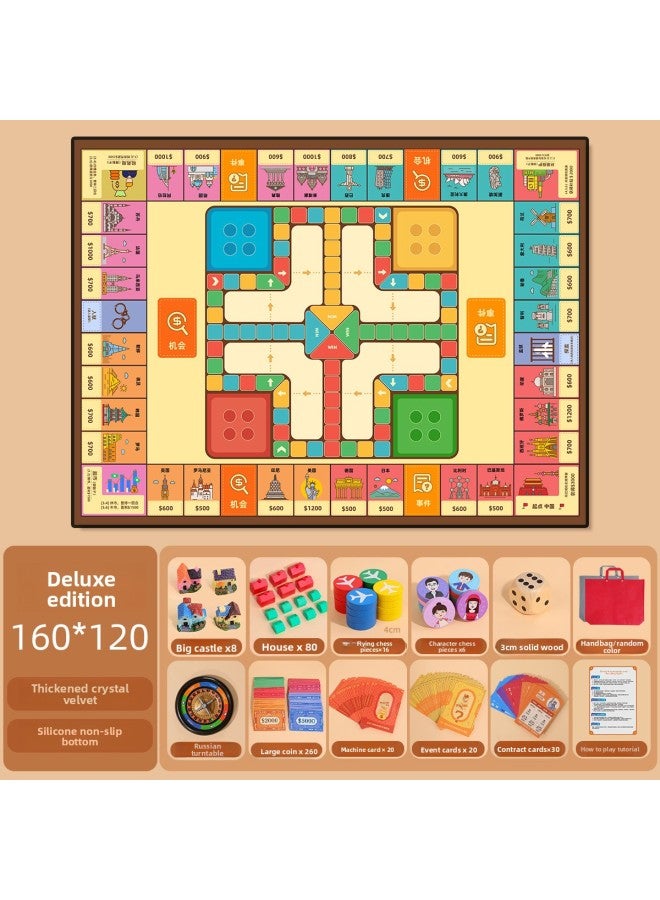 Carpet 2-in-1 Flying Chess Monopoly World Journey Board Game Children's Rich Deluxe Edition Bjs